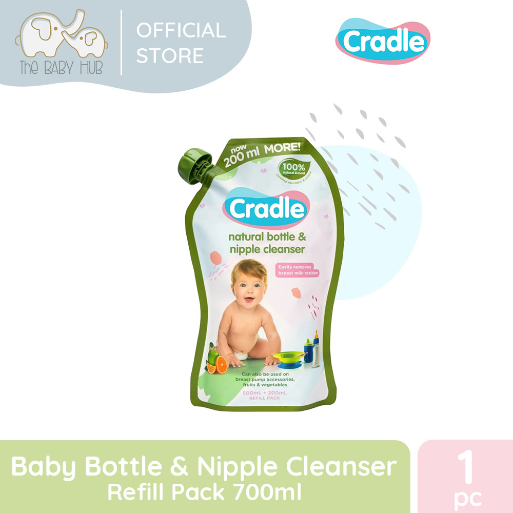 Cradle Natural Bottle & Nipple Cleanser Refill Pack 700ml