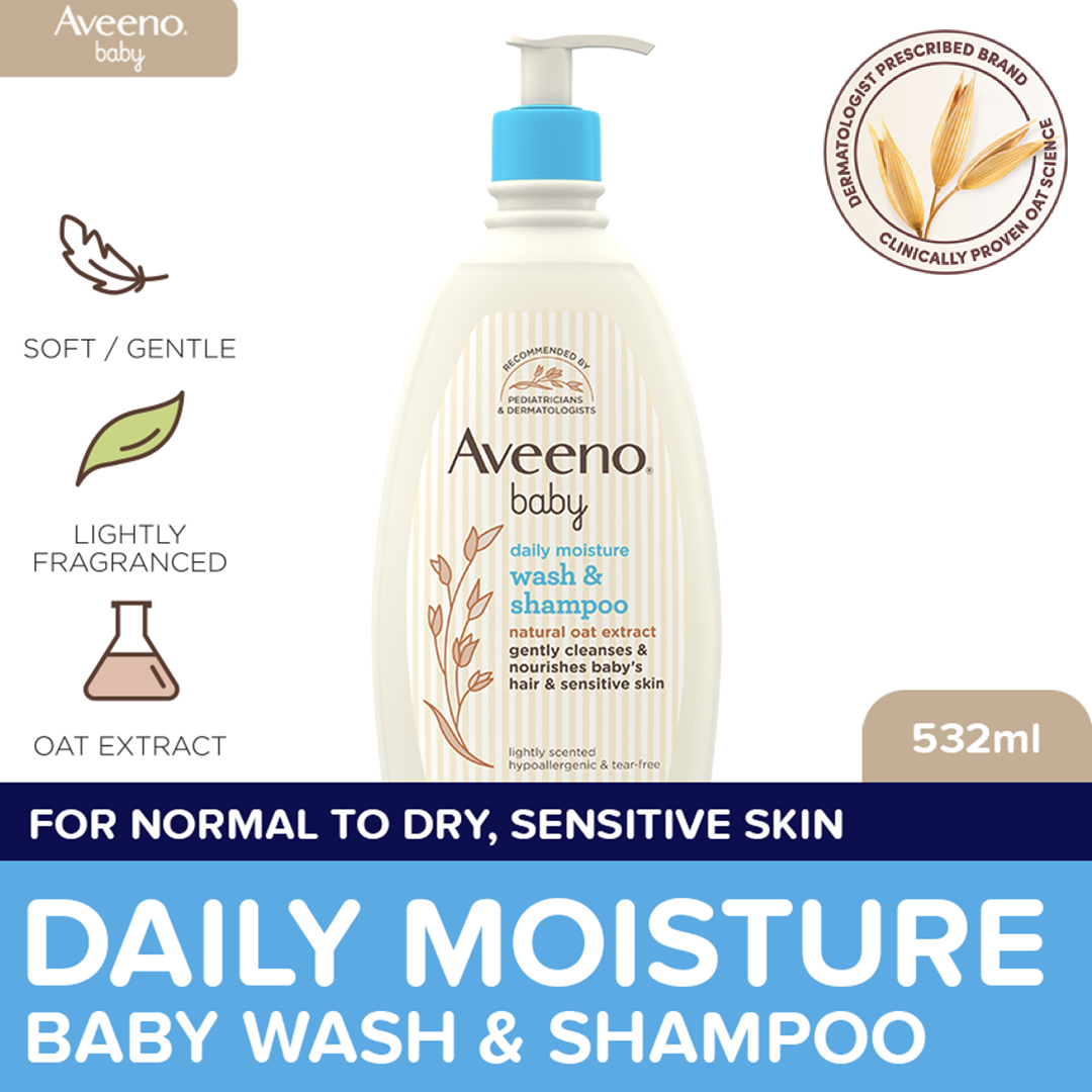 Aveeno Baby Daily Wash & Shampoo 532ml - Baby Essentials Baby Bath Baby Care Body Wash For Baby