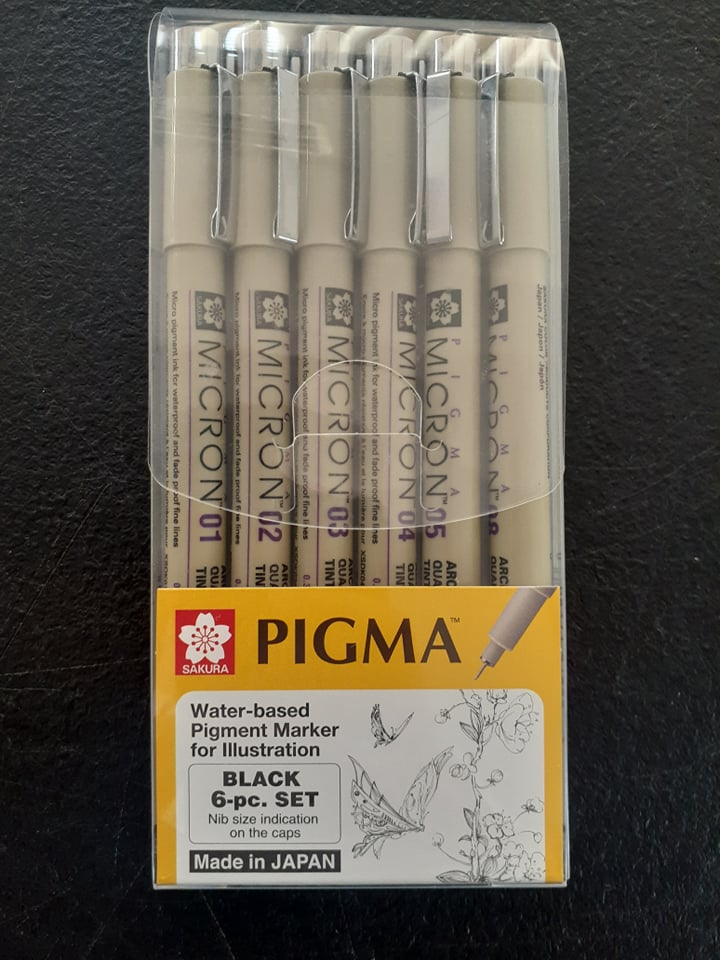 Sakura Pigma Micron Black 6s
