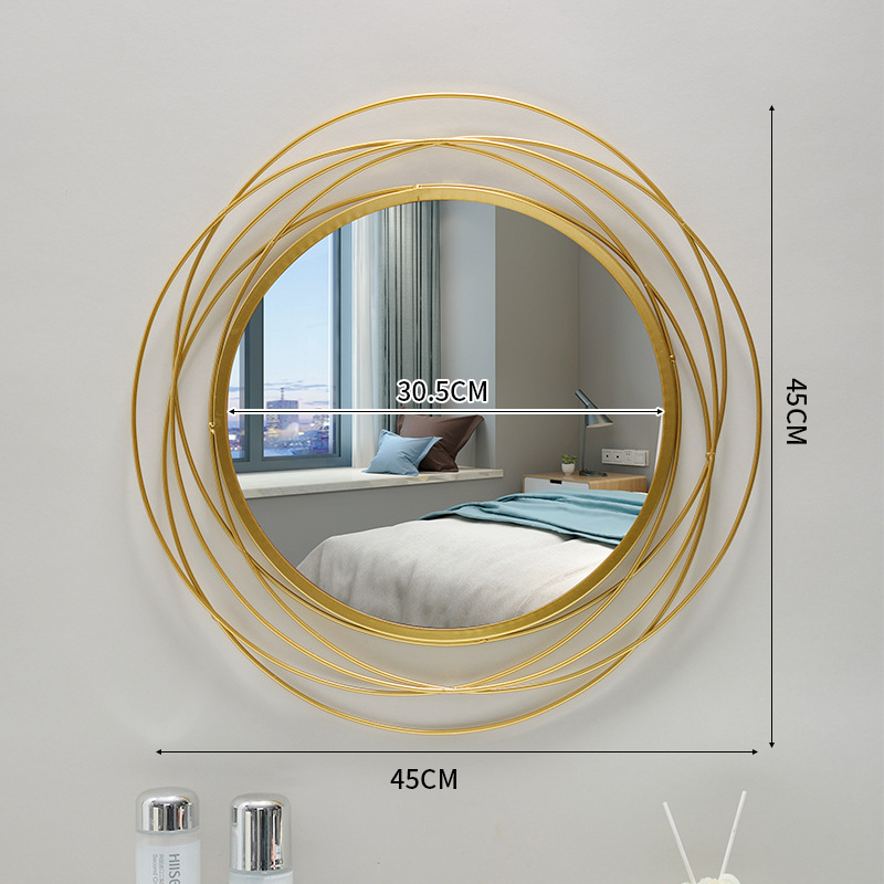 4 Styles European Modern Style Gold Decoration Mirror Wall Hanging Background Wall Mirror（Fragile products if damaged can apply for a refund）