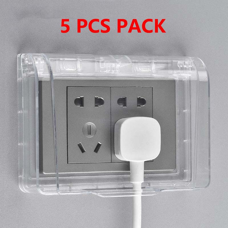 【5 PCS】GCM Adhesive Waterproof Socket Box 118 Type Bathroom Outdoor Waterproof Socket Protective Cover