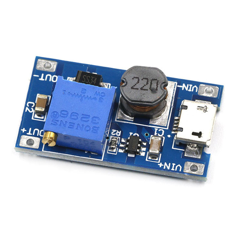 Mt3608 dc-dc điều chỉnh mô-đun tăng 2a tăng tấm đẩy mạnh mô-đun với micro usb 2v-24v đến 5v 9v 12v 28v