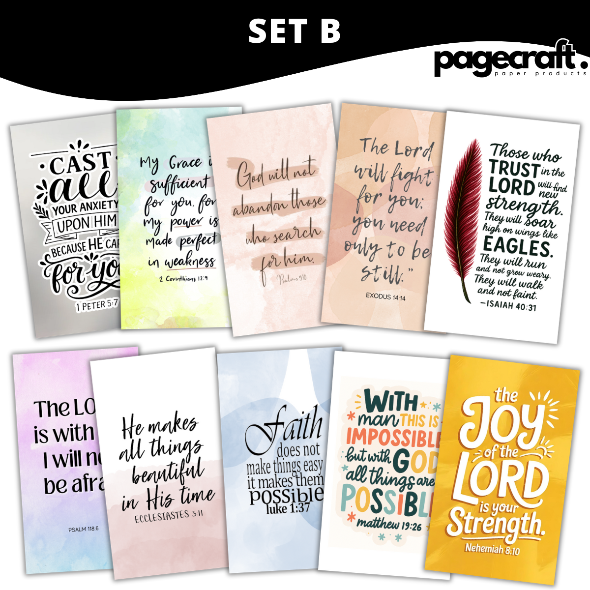 Bible Verse Cards: 10 or 30pcs Unique Inspirational Verses 3.5x2 Religious Quote Bible Verses Card with Biblical Sayings