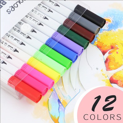 Watercolour Pen Brush Set -12， 24，36，80，100 Colours Dual Tip Brush Pens & Soft Flexible Art Marker Pens Create Watercolor Effect - For CalligraphyMangaBullet JournalDrawing And Colouring Books