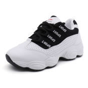 Qqs Korean Women's Breathable White Mesh Casual Running Shoes