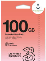 THREE UK SIM WITH 100GB DATA