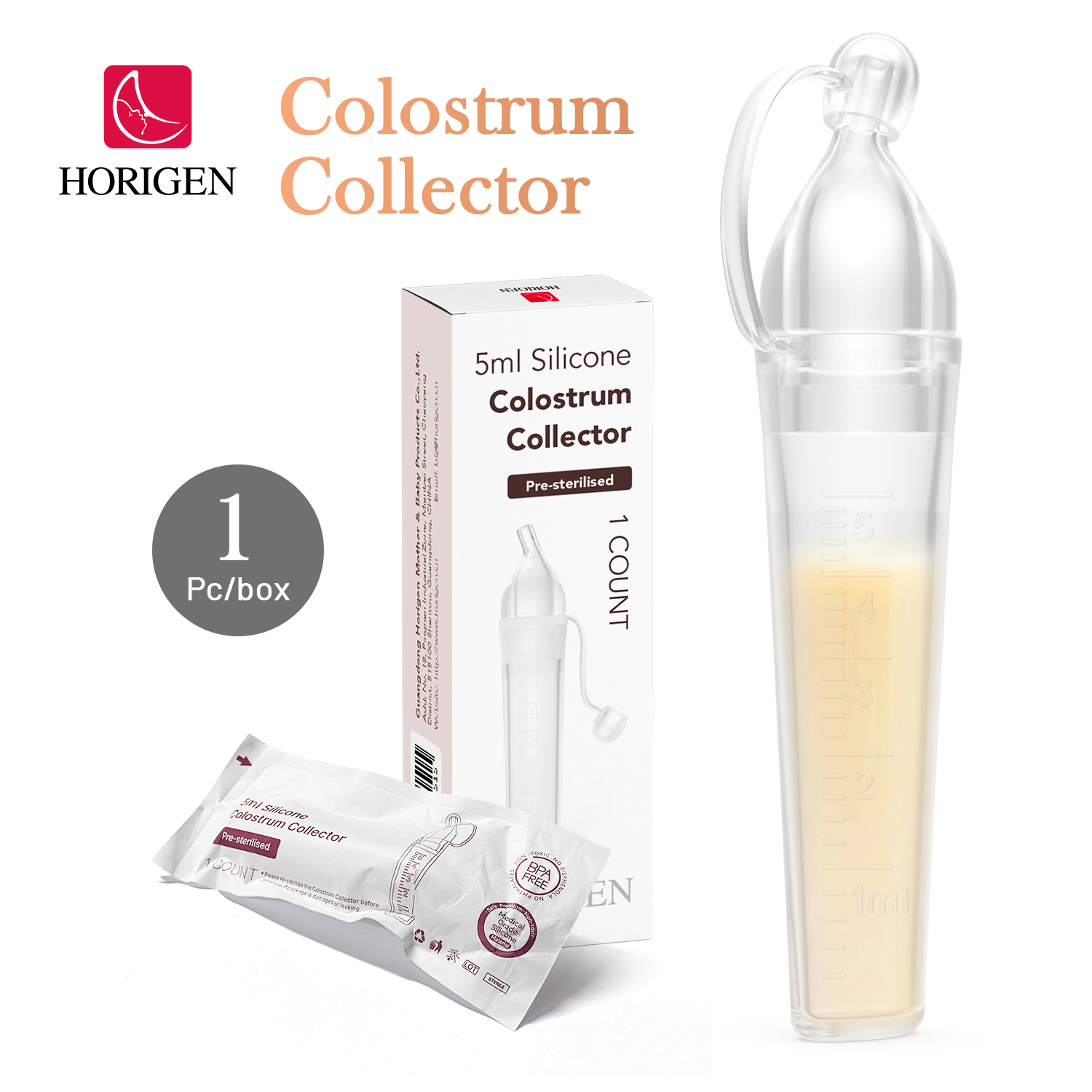 Horigen Silicone Colostrum Collector breast milk collector Reusable Breastfeeding Multiple use Milk Collector