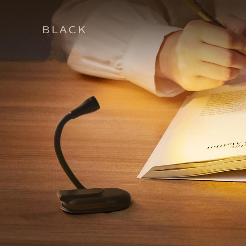 Mini LED Book Night Light Adjustable Clip 360° Flip Study Eye Protection Lamp Rechargeable 3 Color For Travel Bedroom Reading
