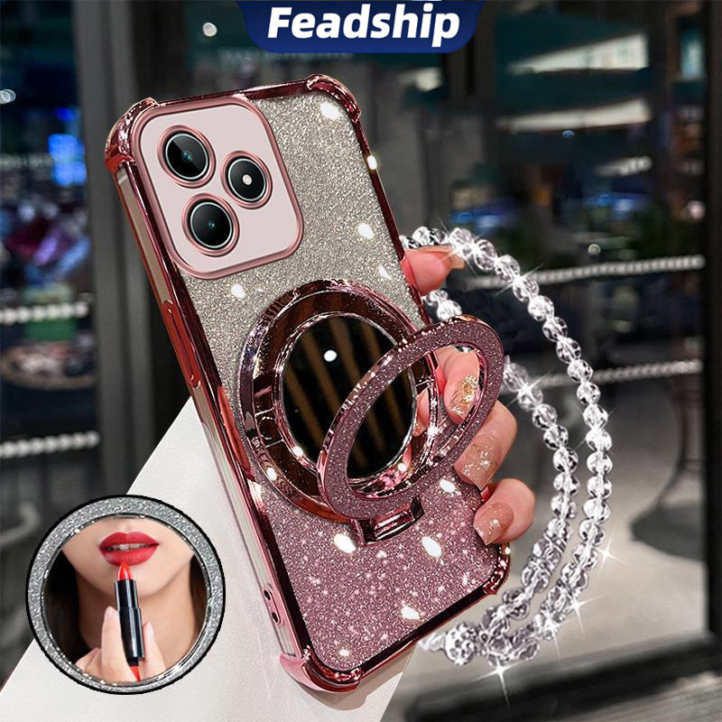 Feadship [3 in 1]Case for Realme C53 5g REALME c51 realme note 50 5g 2023 phone casing Softcase Silicone shockproof Cover new design aesthetic Lanyard makeup mirror with holder SJSFHZJ01