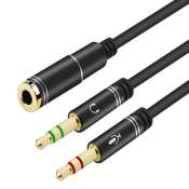 3.5mm Stereo Audio Y Splitter 1 Jack Female to 2 Male Headphone Adapter Cable