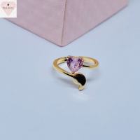 Fiona Jewelry 18k Rose Gold Plated Crystal Semicolon heart Pendant Necklace /Ring for Women!