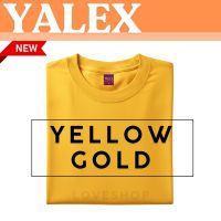 Yalex Plain T-Shirts in YELLOW GOLD COLOR Cotton with Red Label and Ziplock for Kids and Adults BY LOVESHOP