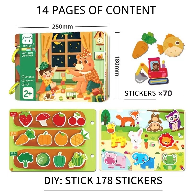 NIKO 30 Pages Sticker Game Busy Book For Toddler Baby Activity Book Early Education Learning Book