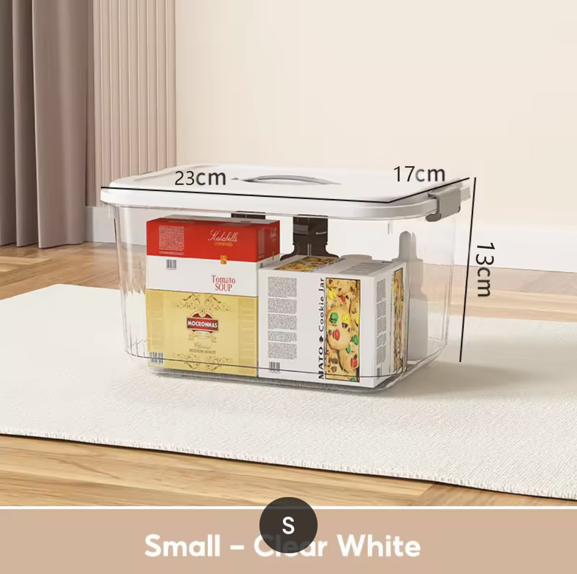 LivingArt Transparent Storage Box For Clothes Plastic Organizer Box Stackable Sealed Toy Storage Organizer With Lid And Handles#cd011