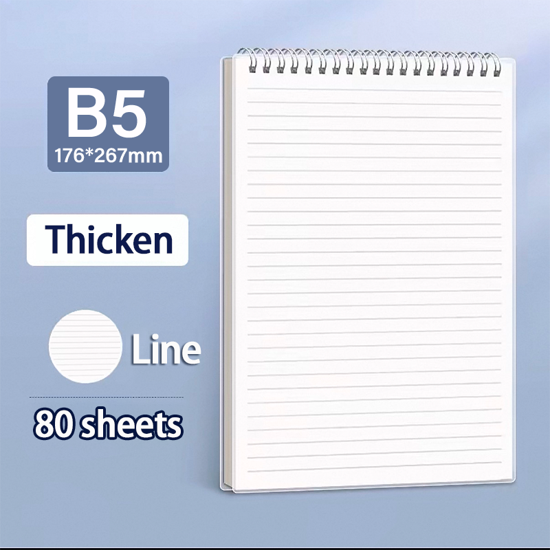 160Pages Spring Notebook Flip Up Loose-Leaf Writing Notebook Steno Binder Notebook For Senior High