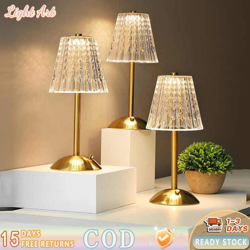 【HOT SALE】3 Color LED Wireless Table Lamp Touch Stepless Dimmable Night Light USB Modulatable