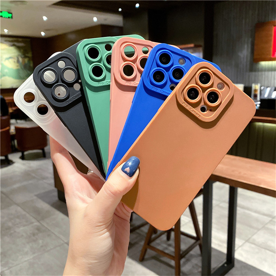Ốp lưng Bảo Vệ Camera Sau Cho iPhone 15 Pro Max 14 13 Pro Max 13 Mini 12 11 Pro X XS Max XR 8 7 6 6s Plus SE 2020 SE3 2022 Vỏ điện Thoại Nhám