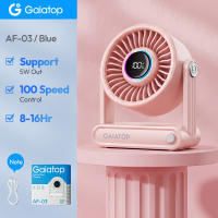 GAIATOP Portable Folding Desk Fan - 100 Speeds 18H Battery w/ LCD & RGB Lights | Quiet 10W Personal Cooling Fan for Office Dorm Outdoor (6000MahType-C 5V)​