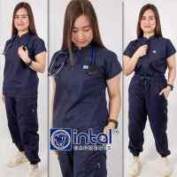 INTAL SCRUBSUIT 041 Elite MAGANDA Zip-Up Chino Collar Cargo Jogger 8Pocket Unisex Quality Scrubs