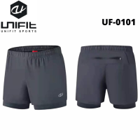 UNIFIT 2 In 1 Dri-Fit Cycling Shorts Jogging Training Sports Gym Fitness UF-0101