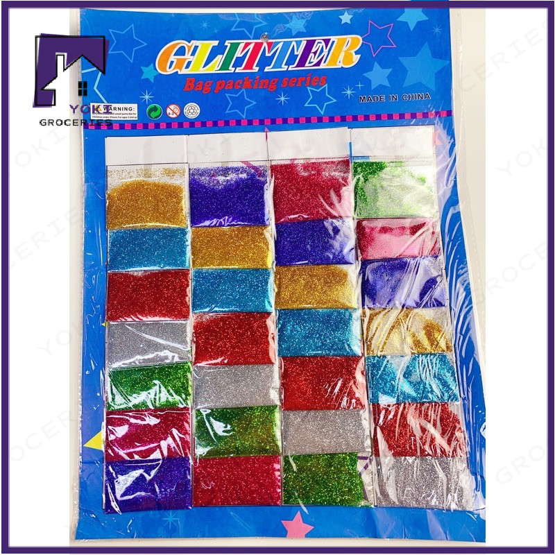 Glitters Color Pack 28pcs/1pack Assorted Colors For Slime Art Crafts Glitter Party Decoration School DIY