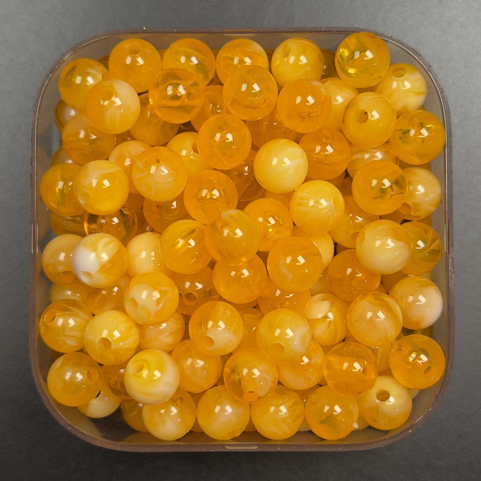 Veeds 50 Pcs Round Bead 8mm Marble DIY Beads Arts and Crafts