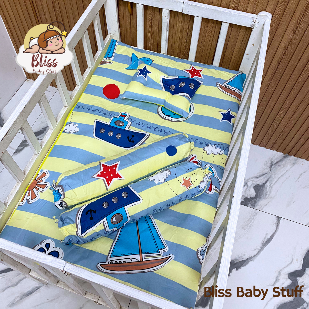 5in1 Crib Set Mattress for Baby Newborn Baby 100% Canadian Cotton Bedding with FREE Gift | Crib Not included