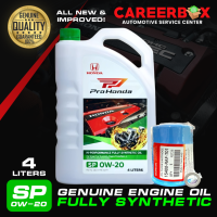 Honda Genuine Fully Synthetic Engine Oil (SP 0W-20) 4 Liters with Oil filter and Drain Plug washer for Honda City /Brio /BRV/ Mobilio / HRV /Civic