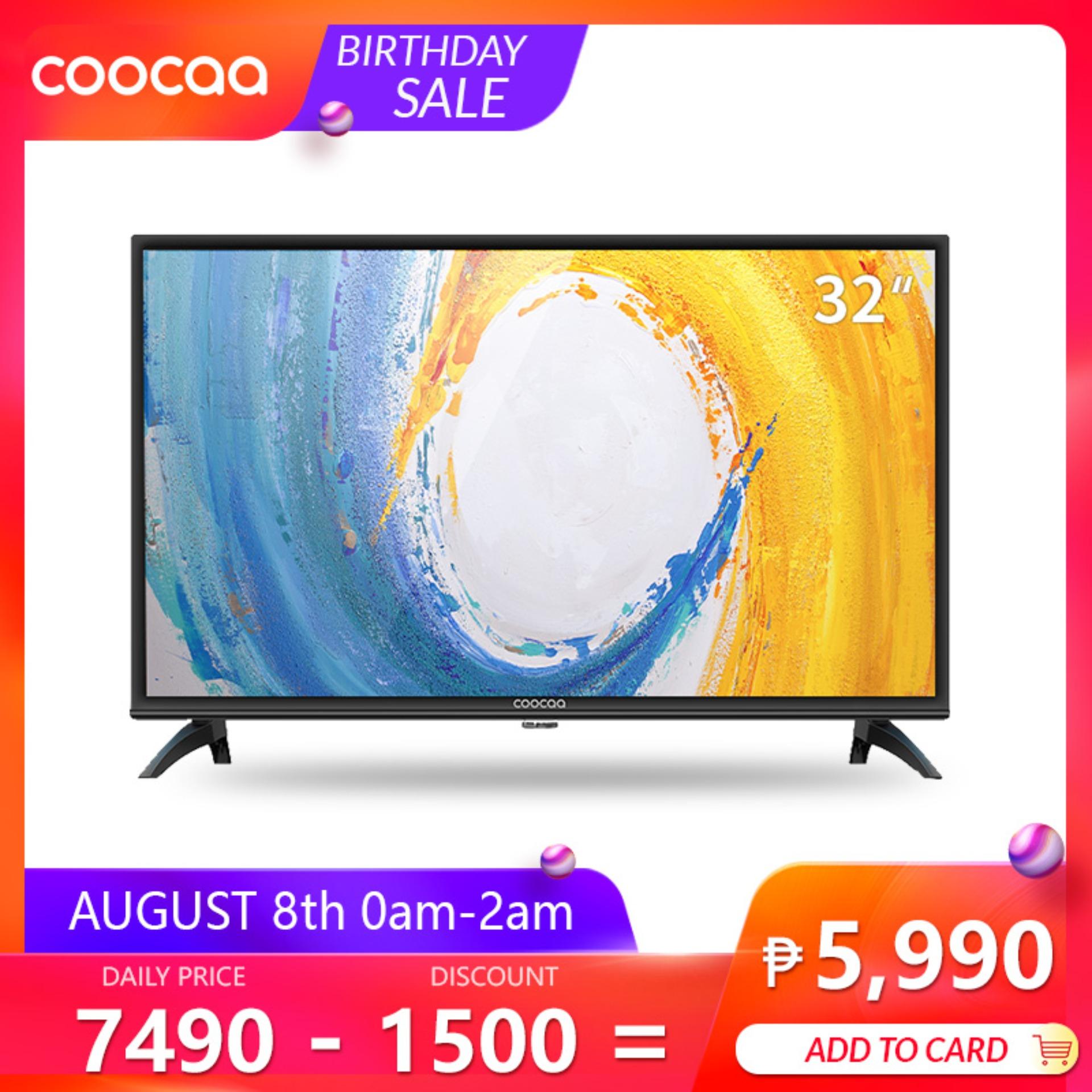 COOCAA 32 Inch HD LED TV Panel black - Slim-USB/HDMI (Model 32W4)