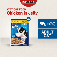 Nestle Purina FELIX Chicken in Jelly Adult Cat Wet Food (85g x24)