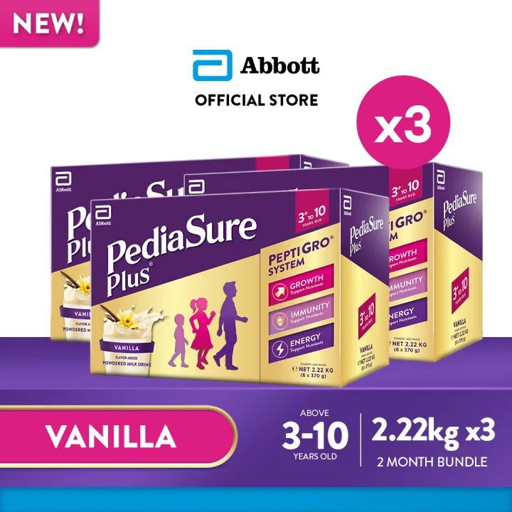Pediasure Plus 3+ Vanilla 2.22kg for Kids Above 3 Years Old Bundle of 3