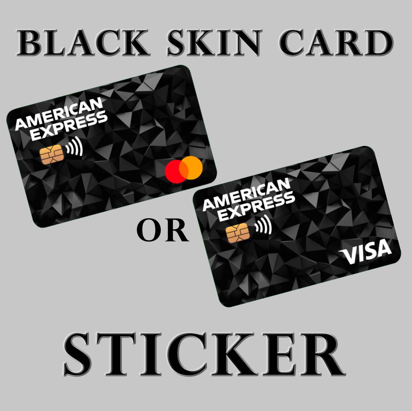 Black Card Skins Sticker for ATM / Debit Cards