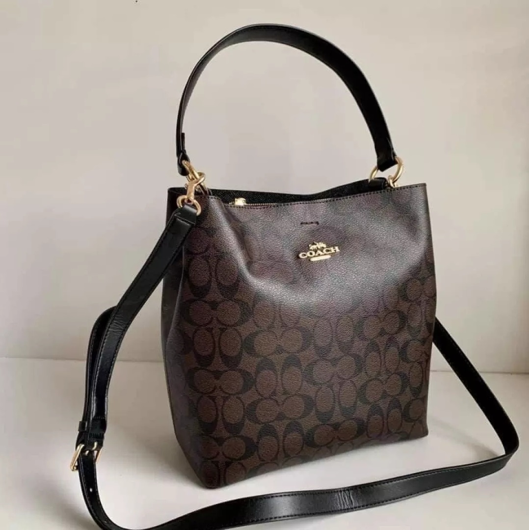 Coach 91512 Town Bucket Bag Signature Coated Canvas MonogramBrown