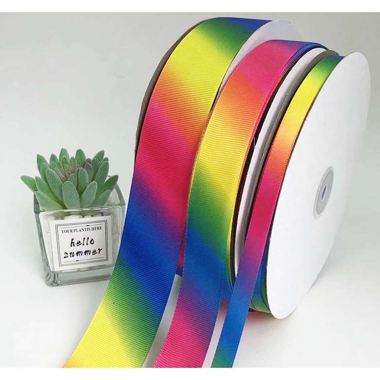 Rainbow GROSGRAIN Ribbon (5yards )wedding celebration holiday celebration decoration Ribbon