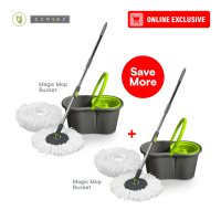 SCRUBZ Microfiber Spin Mop Head Refill Set of 2 Heavy Duty Cleaning Essentials 16cm Clean all types of Flooring
