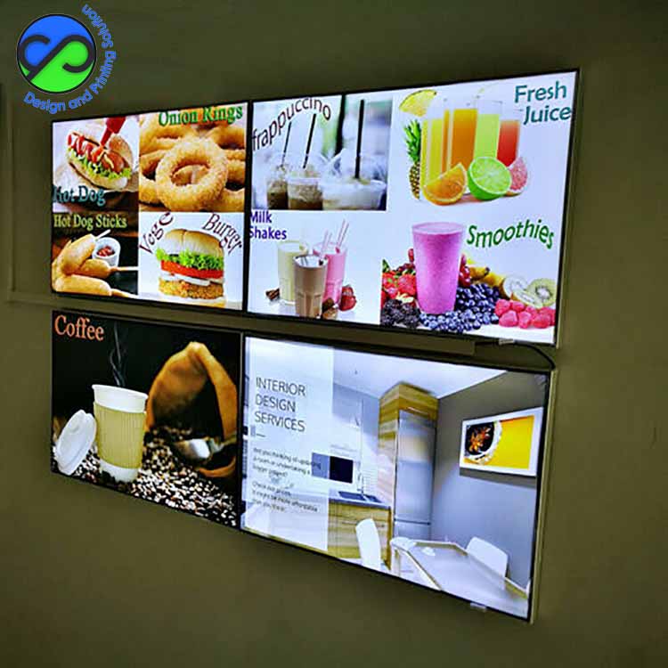 Customized Menu Board LED Light Box Advertising Poster Frame Billboard Product Menu Marketing