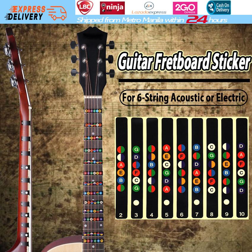 Guitar Fretboard Note Decals Guitar Scale Sticker Neck Fingerboard ...