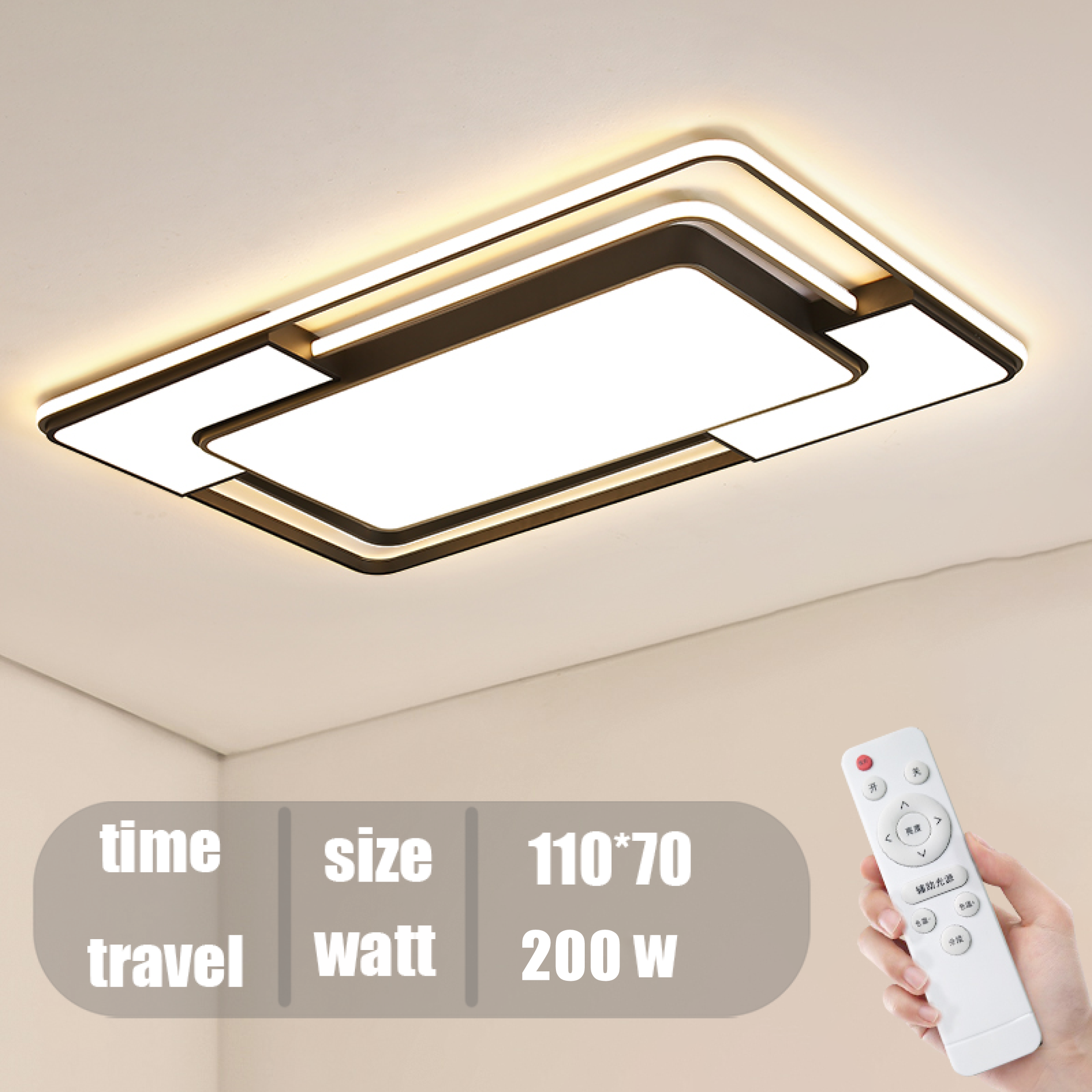 LED Ceiling Light 3 color with remote Living room bedroom light modern ceiling lamp home lighting With switch 80W