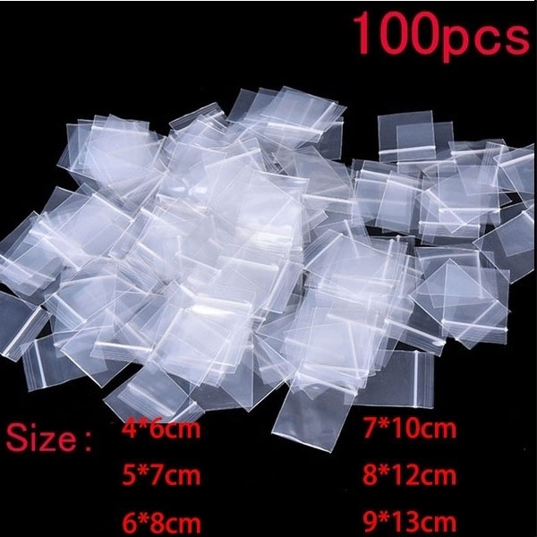 100Pcs Mini Ziplock Bags Small Plastic Zipper Bag Packaging Pill Bags 