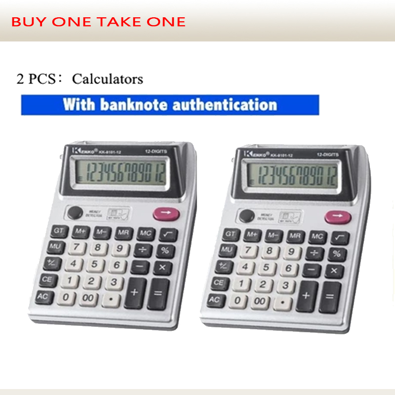 Dual-screen calculator 12-digit calculator with banknote verification function compact and portable battery powered suitable for home and office use cod