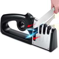 TechTrance 4 in 1 Kitchen Knife Sharpening Tool & Scissor Sharpener with Non-Slip Base