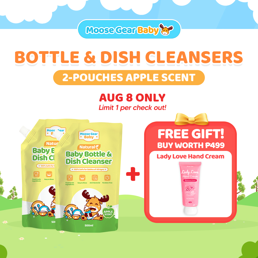Moose Gear Baby Bottle Cleanser 500ml 2PACKS (Apple Scent) Antibacterial Resealable Leak Proof Cap