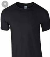 Gildan Premium Cotton 76000 white and black roundneck T-shirt