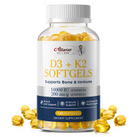 Alliwise Vitamin D3 5000iu & Vitamin K2 Vegan Softgels Support Bone JointTeeth Muscle and Immune Health