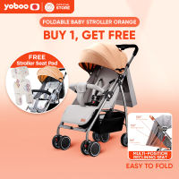 [Buy 1 Get 1 FREE]Yoboo Foldable Baby Stroller | Stable and Durable | 3 reclining modes | Easy to Fold | Mosquito Net | Seat PadI Rain Cover I Recommended for 1 to 3 Years of Age