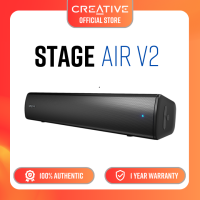 Creative Stage Air V2 (MF8395) - Compact USB Soundbar with BT 5.3 Dual-Driver and Passive Radiator Hours of Play Compatible with PS5/Nintendo Switch