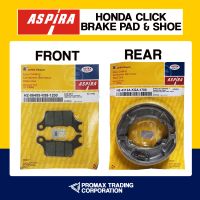 [FOR HONDA CLICK 125 / 150 / 160 / V2 / V3] ASPIRA (Astra Otoparts) Brake Pad Shoe Front & Rear
