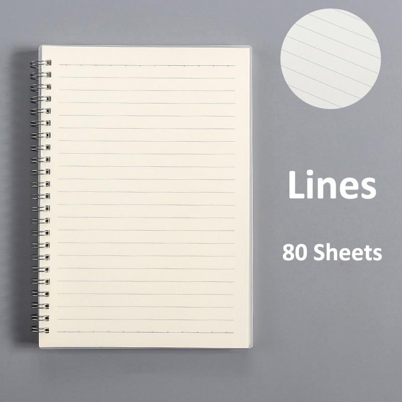 80 Sheets Spiral Notebook A5/B5 Loose-Leaf Hard Cover Durable Spiral Binding School & Office Notebook