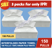 3 packs ₱89 only INTERFOLDED PAPERTOWELS  120 / 150 /175 pulls VIRGIN PULP WHITE HIGH ABSORBENT [Paper Towel / Pull up Tissue/Virgin Pulp / Kitchen Towels]