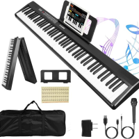 PLAYOU 88 Keys Foldable Musical Piano Professional Midi Controller Electronic Music Synthesizer Digital Organ Instruments Keyboard